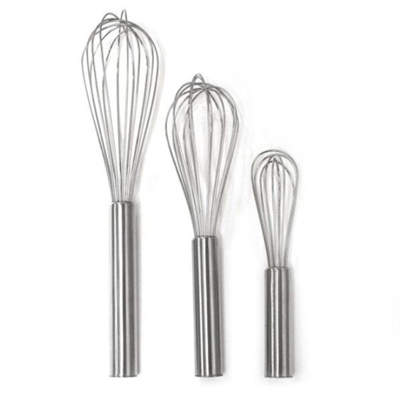 Norpro 3pc Stainless Steel Professional Balloon Wire Mixing Whisks - 6 8  & 10